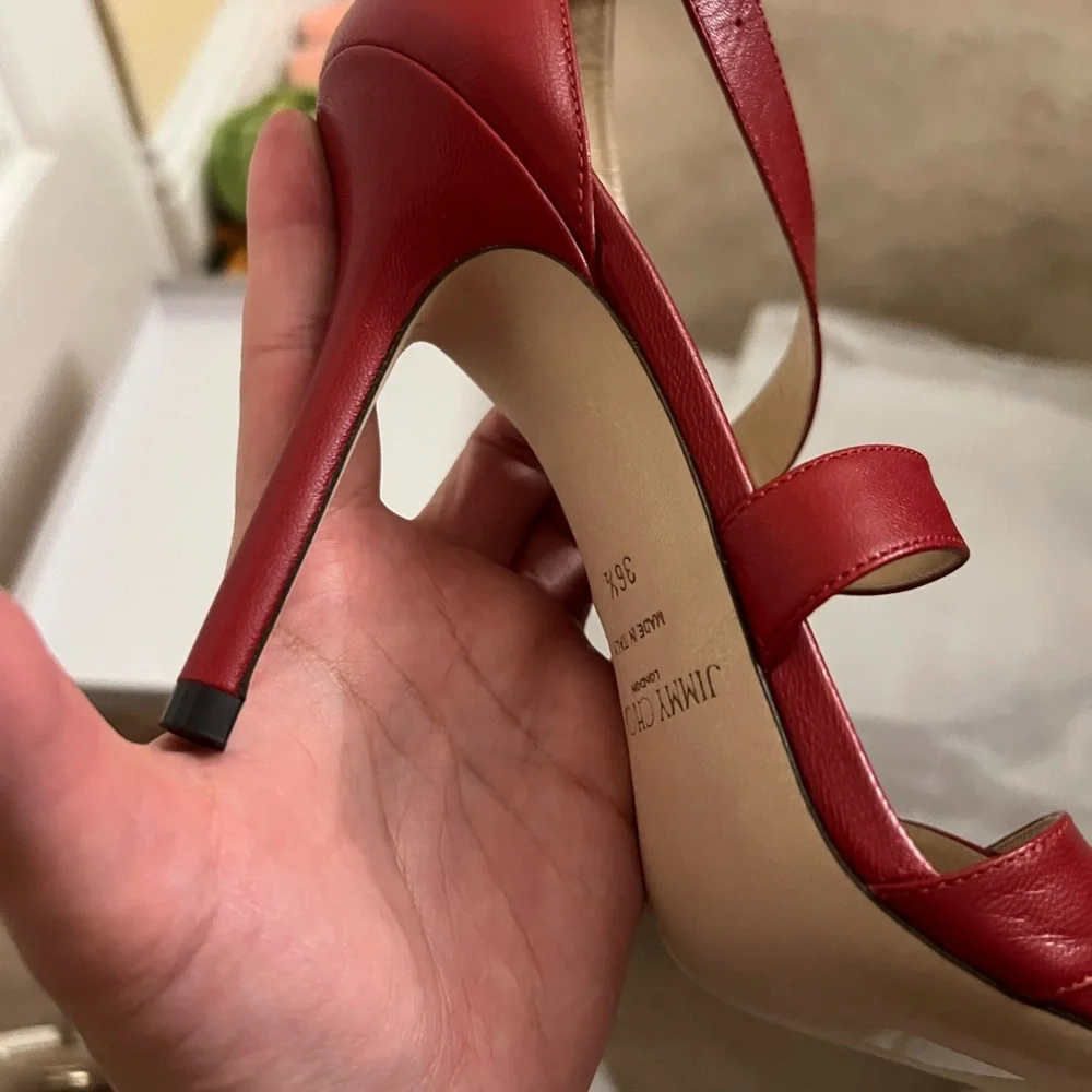 Jimmy choo lottie red sandal 36.5 - Picture 3 of 4